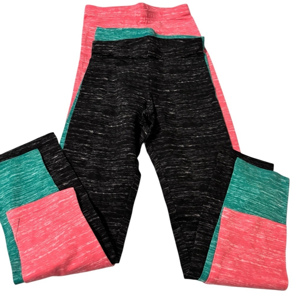 Old Navy Kids Colorblock Leggings - Black, Pink, Teal